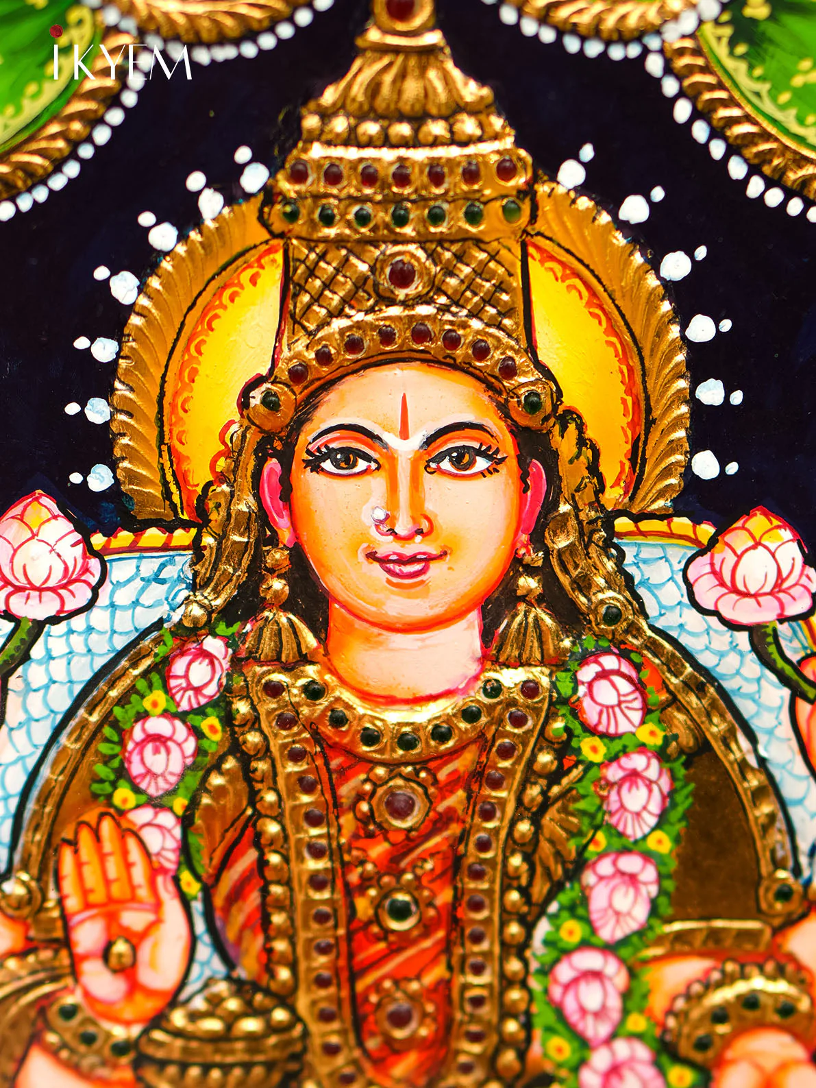 Goddess Lakshmi Tanjore Painting - Image 4