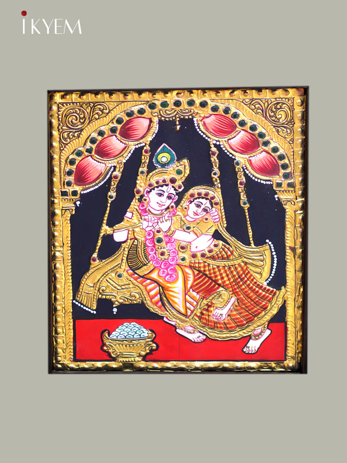 Radha Krishna - Tanjore Painting 13*11 inches - Image 3