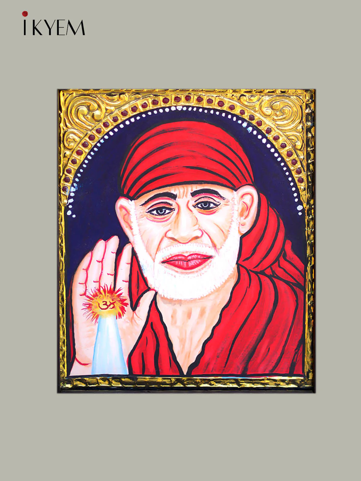Sai Baba Tanjore Painting 13 * 11 inches - Image 3