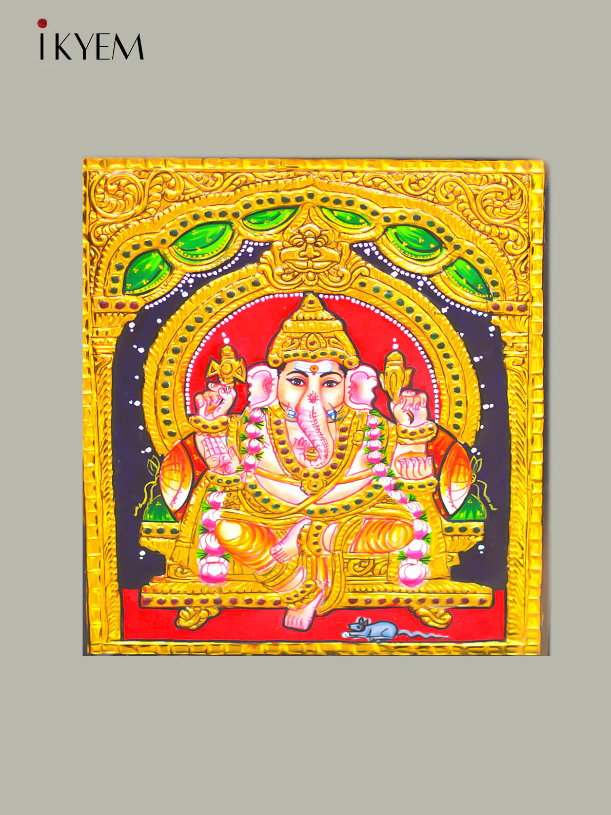 Ganesha - Tanjore Painting 15* 13 inches - Image 3