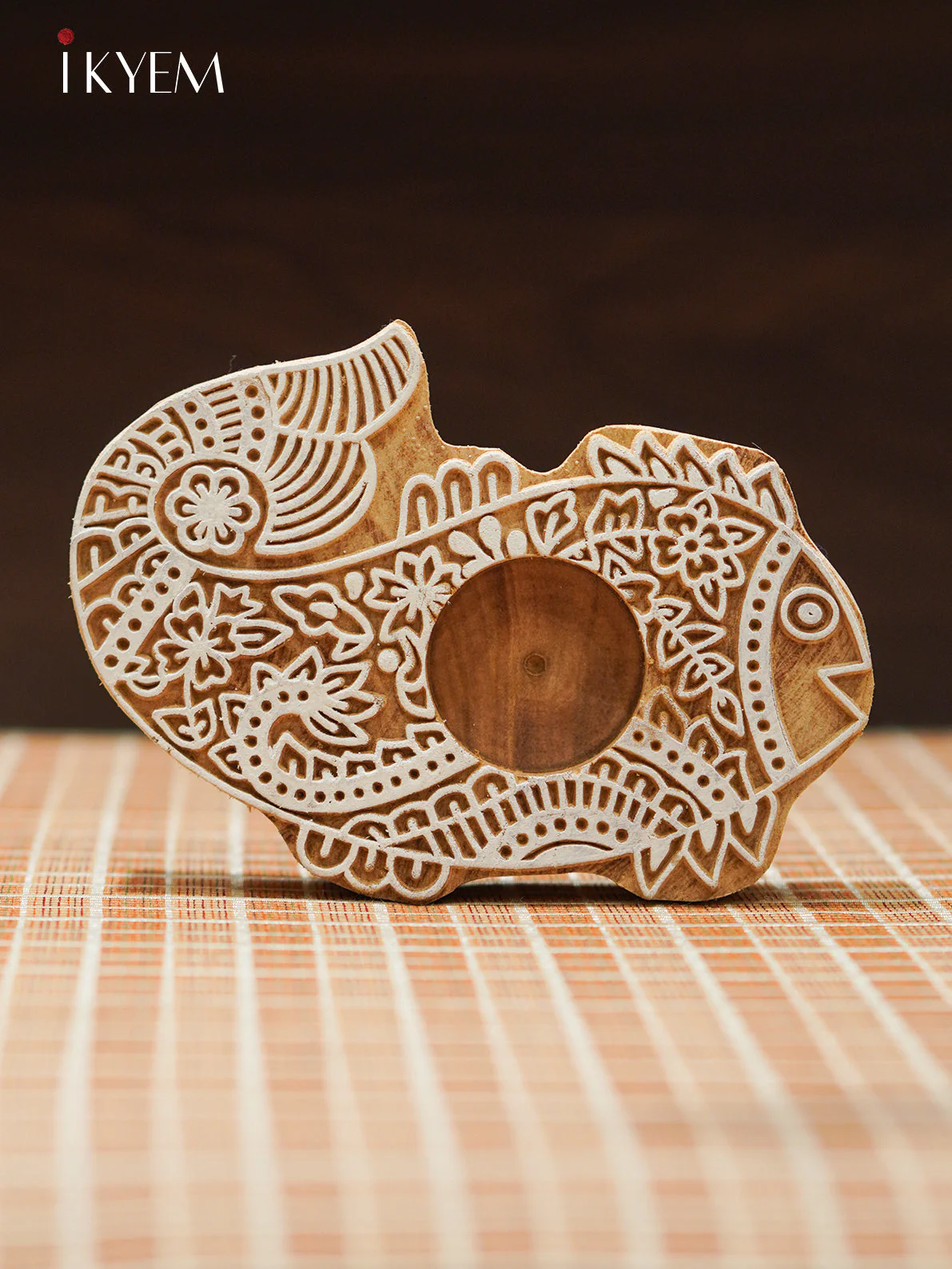 Fish Wooden Candle Holder