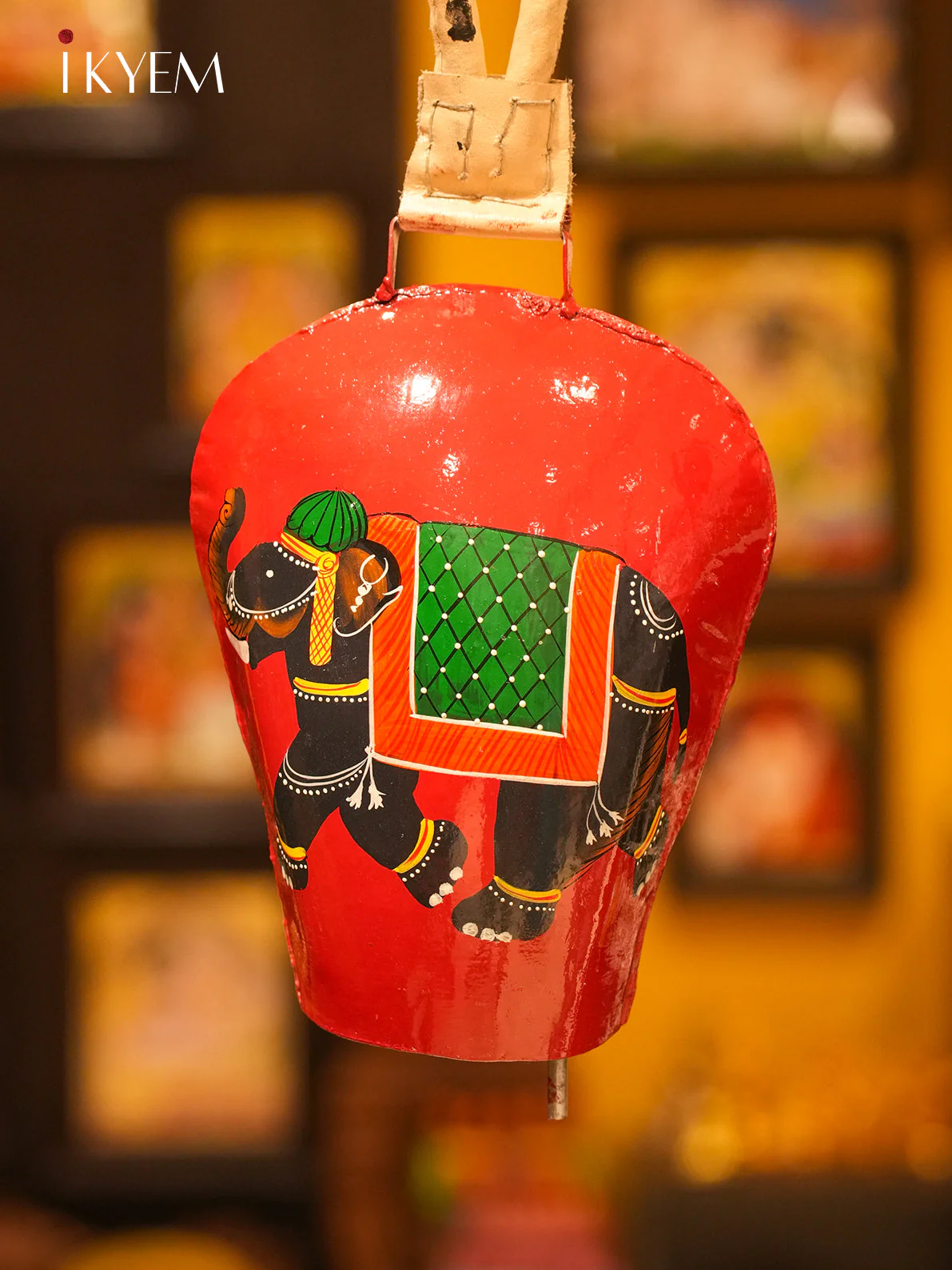 Handpainted Cow Bells (14 inches) - Assorted Elephant Colors - Image 2