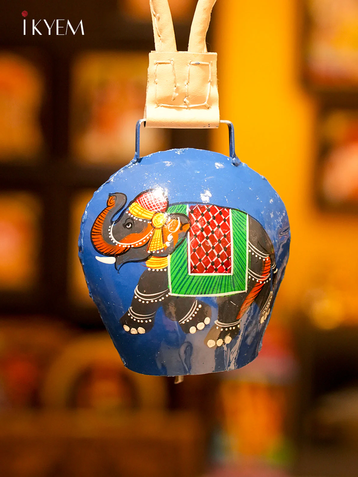 Handpainted Cow Bells (10 inches) - Assorted Elephant Colors - Image 2