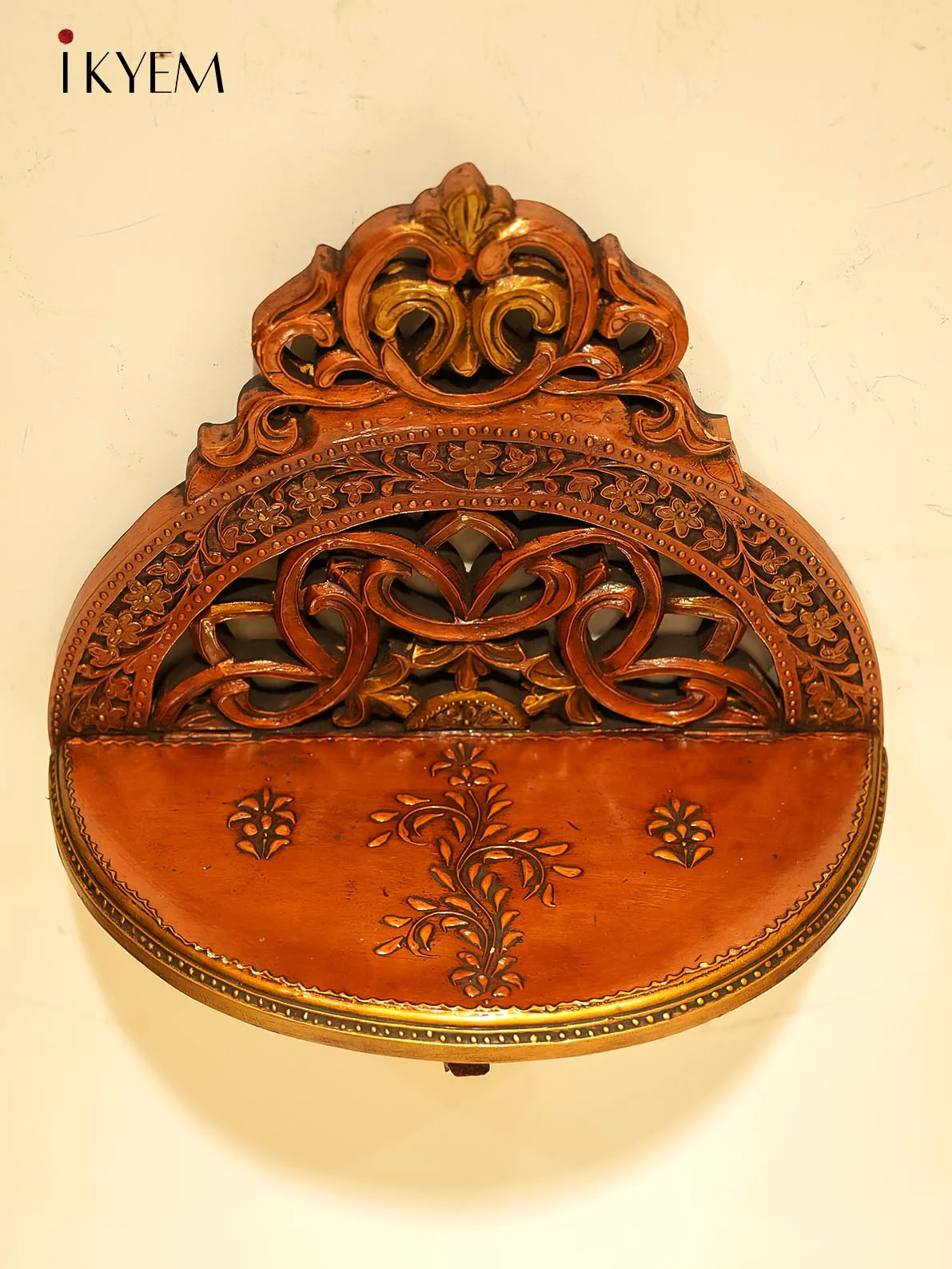 Hand Carved Wooden Jarokha with Base - Image 2