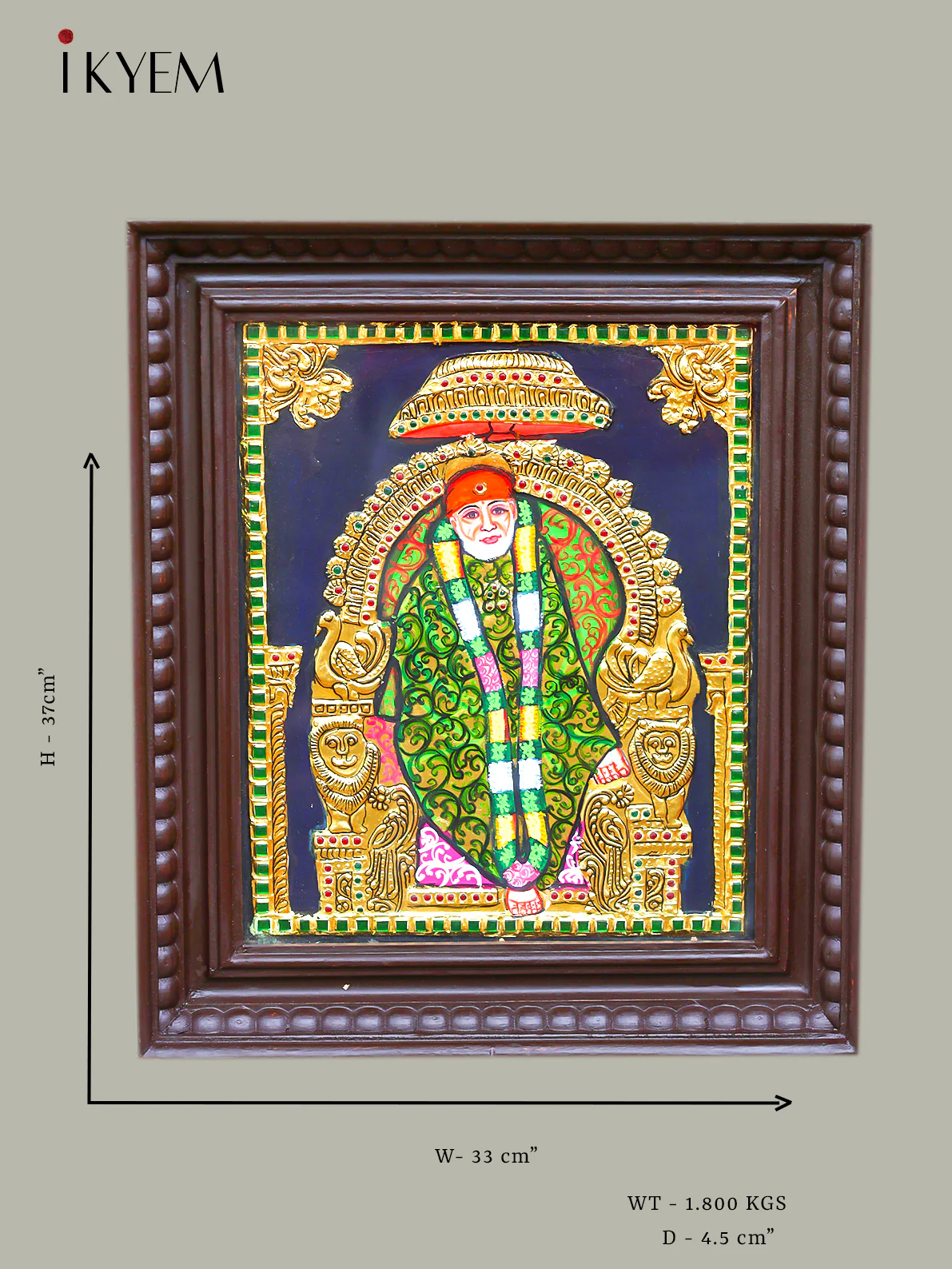 Shiridi Sai Baba - Tanjore Painting - Image 2