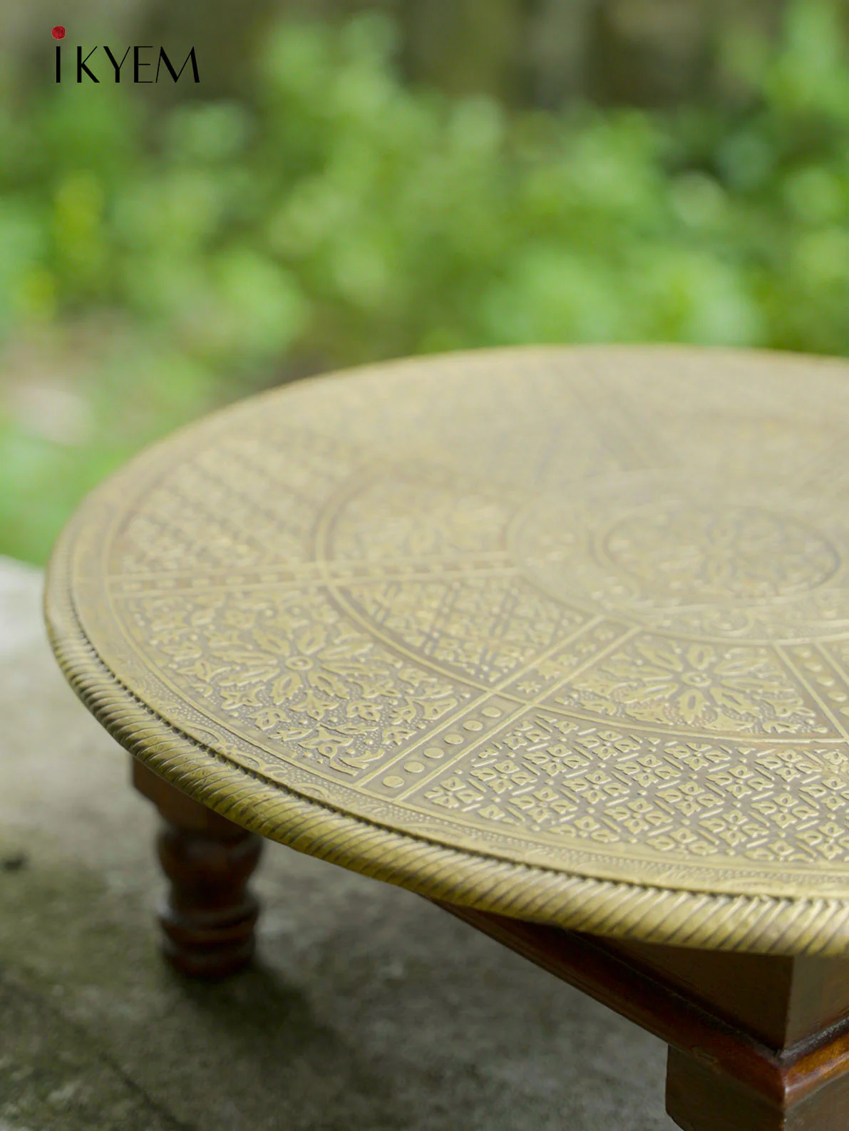 Wooden Brass Round table - 4IJ26111 - Image 2