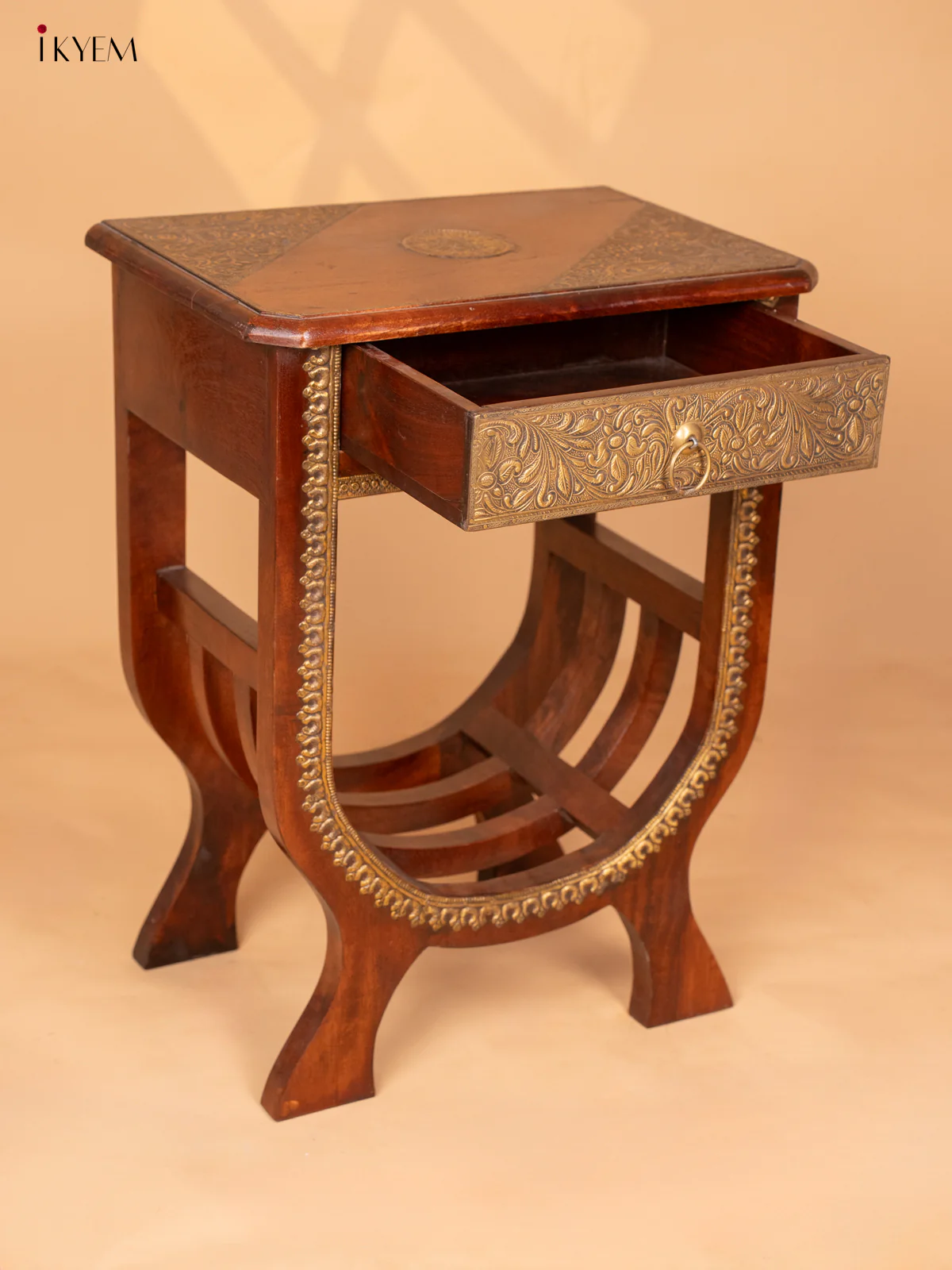 Wooden Table Brass Fitted - (24×17.7) Inch - 4IJ26120 - Image 3