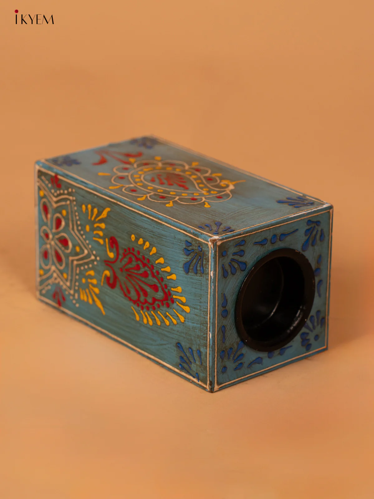 Hand Painted Wooden Candle Holder - 4IJ30131 - Image 4