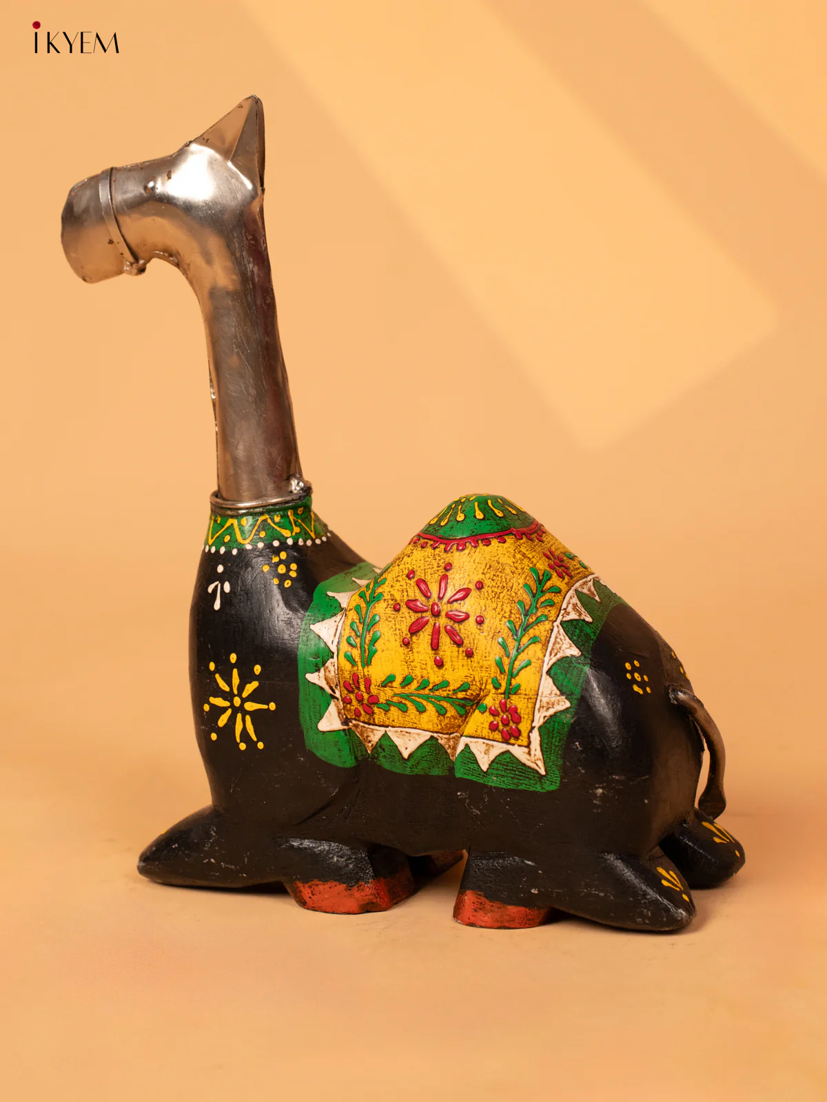 Iron & Wooden Hand Painted Camel Statue - 4IJ30148 - Image 5