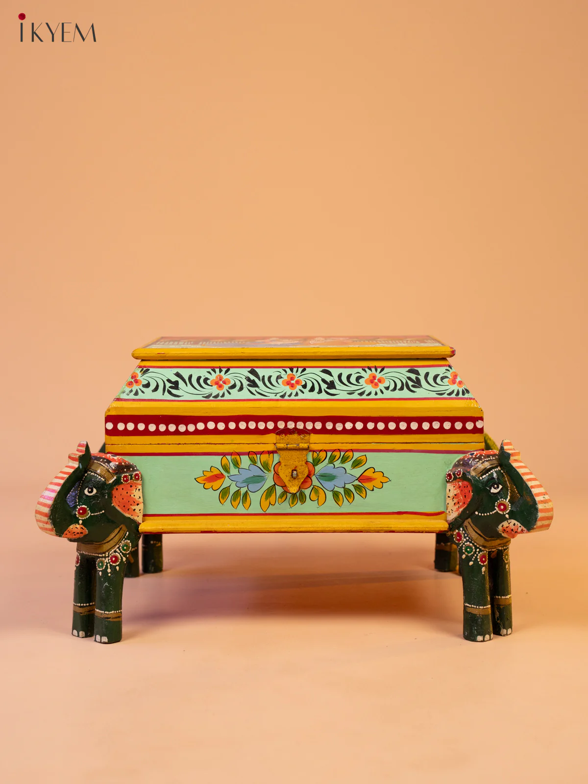 Rajasthani Hand Painted Wood Storage Box - 12 Inch - 4JJ01050