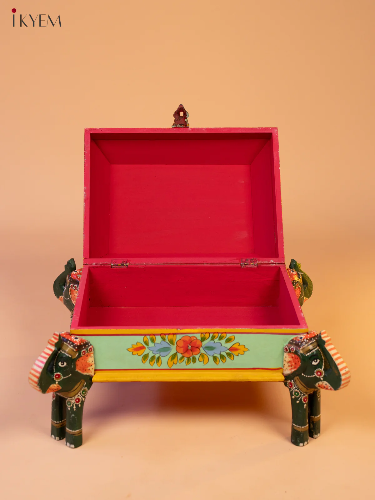 Rajasthani Hand Painted Wood Storage Box - 12 Inch - 4JJ01050 - Image 2