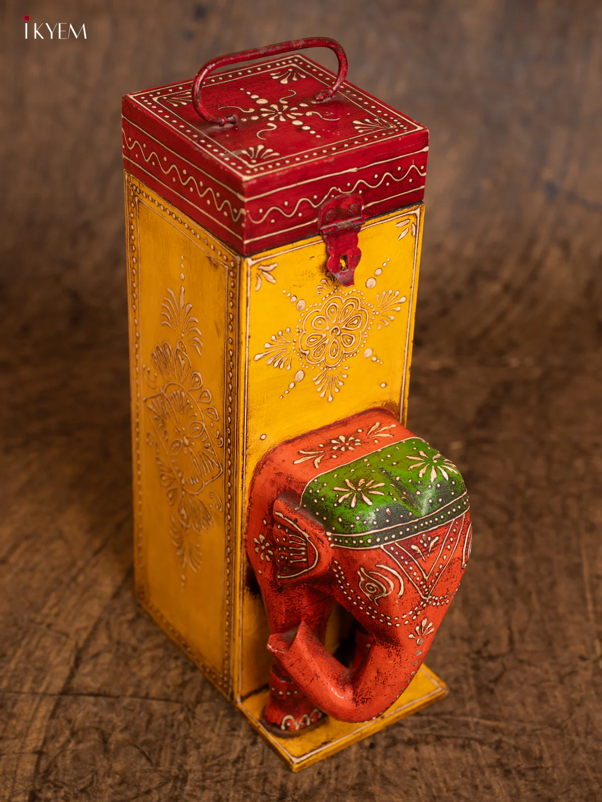 Wooden Hand Painted Elephant Box - 13.3 Inch - 4JJ02001 - Image 6