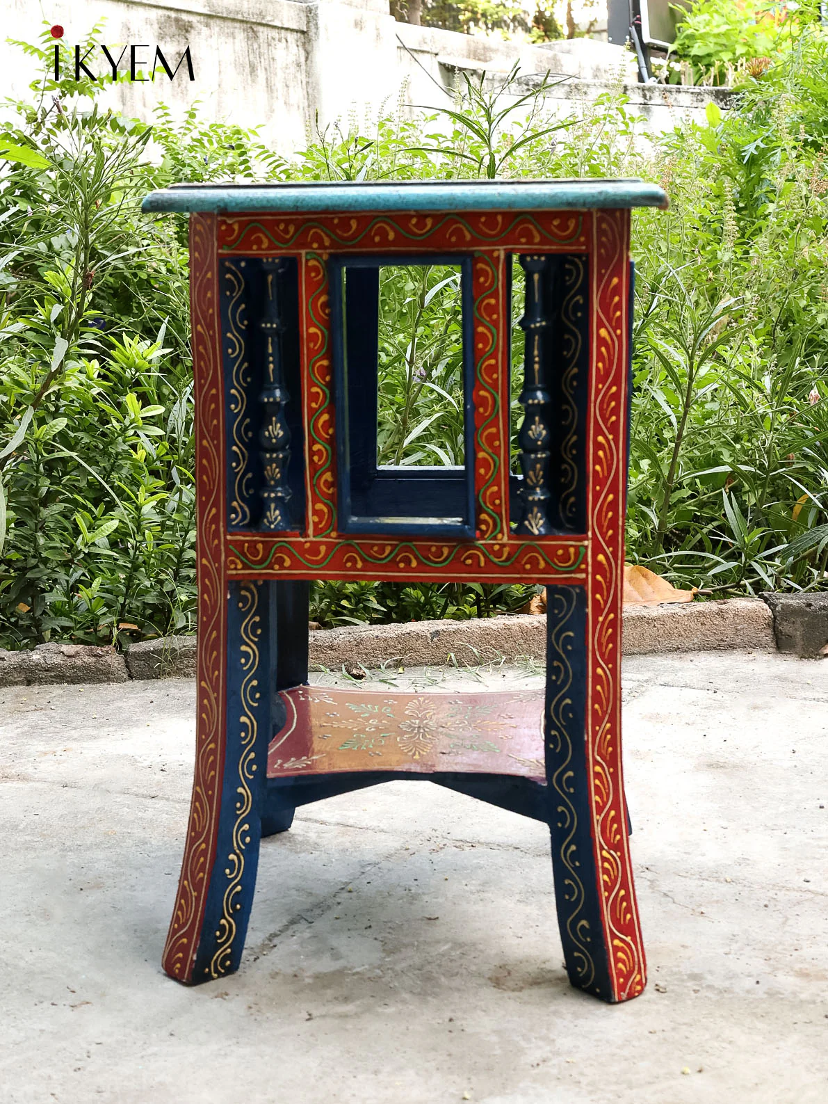 Vibrant Hand-Painted Side Table