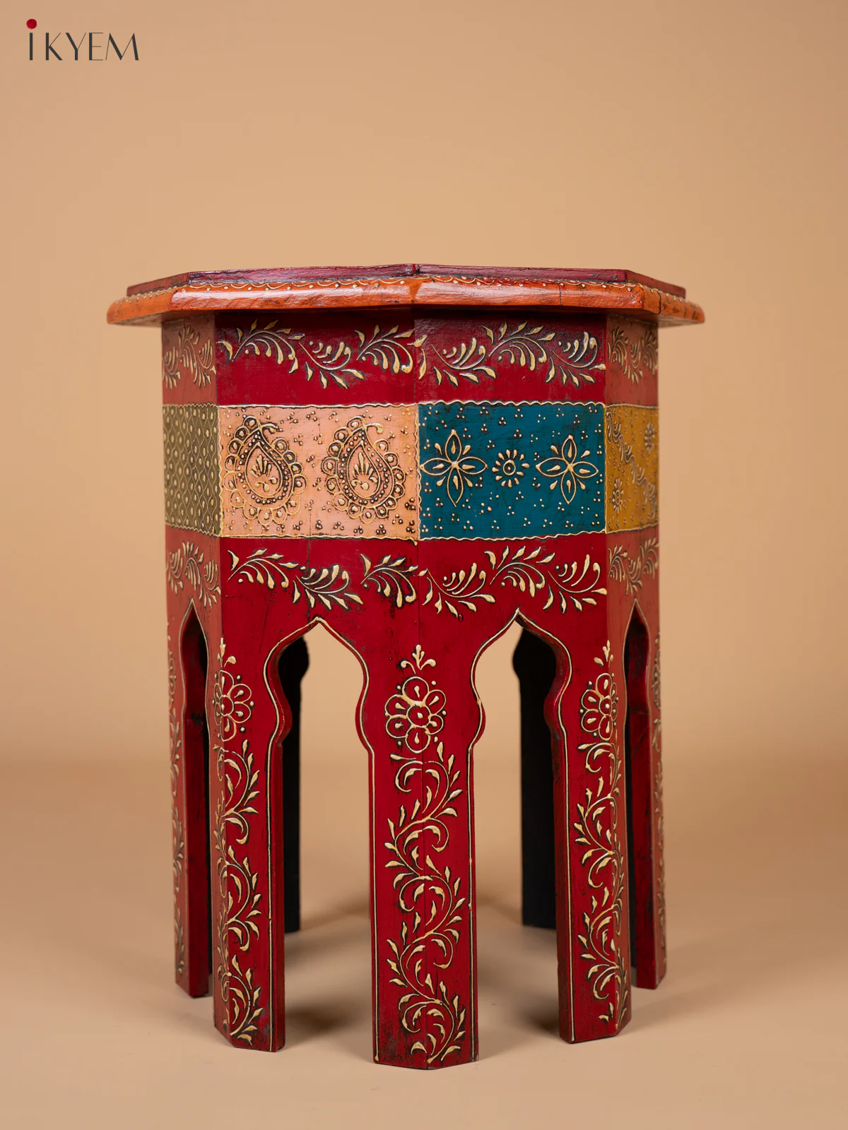Vibrant Hand Painted Stool