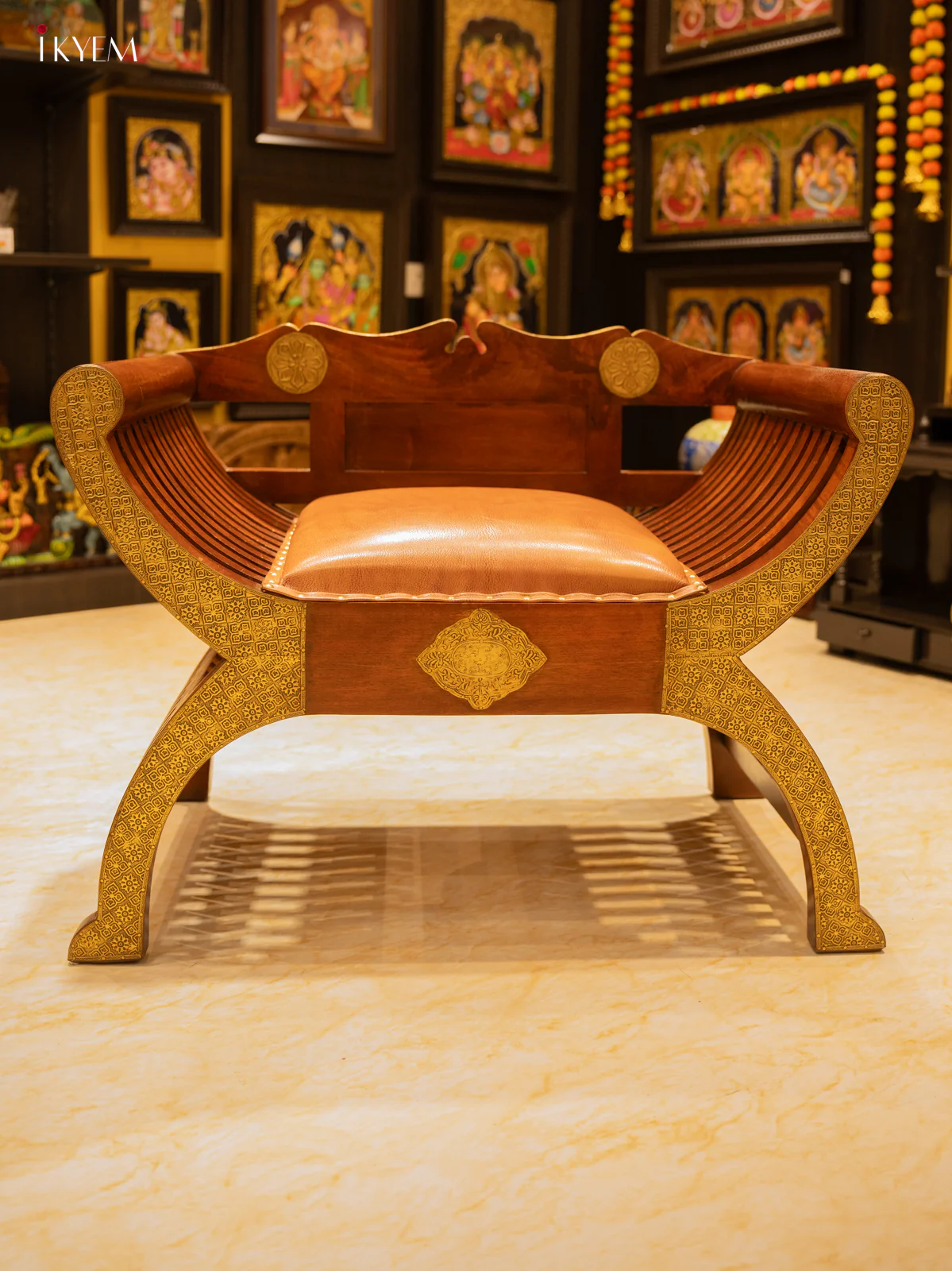 Wooden Roman Chair Brass Fitted - 4JJ04002 - Image 3