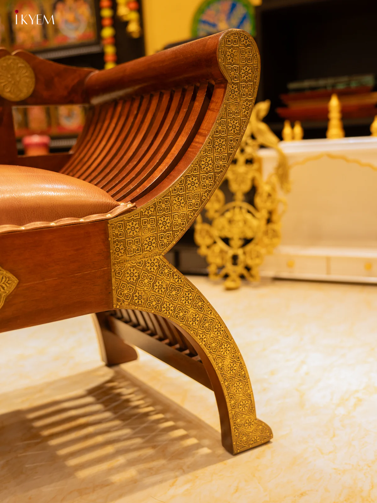 Wooden Roman Chair Brass Fitted - 4JJ04002 - Image 5