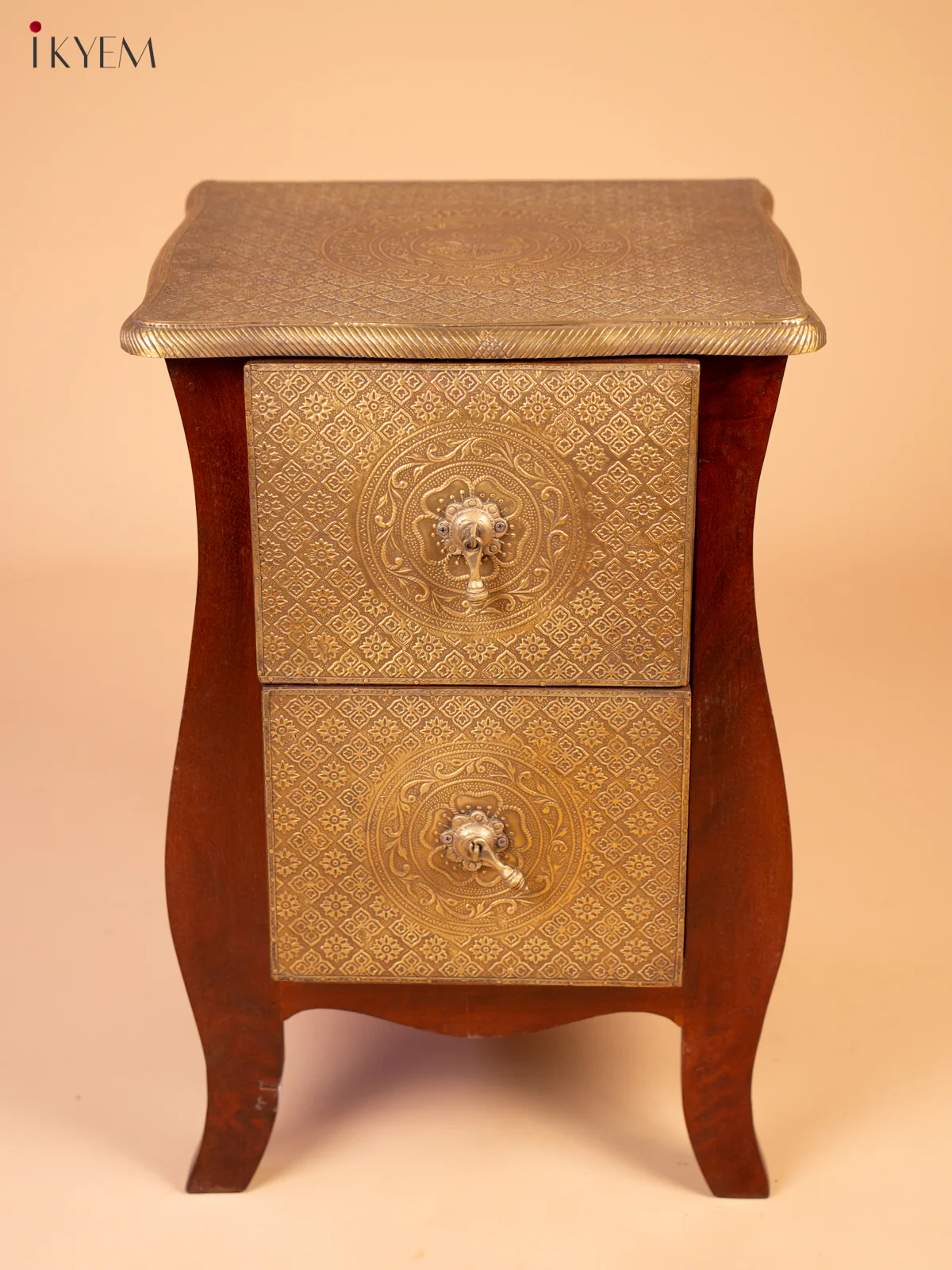 Wooden Brass Fitted Bedside Table - (23.6×15.7) Inch - 4JJ04008 - Image 2