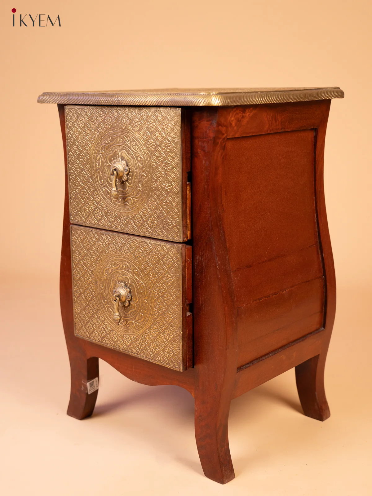 Wooden Brass Fitted Bedside Table - (23.6×15.7) Inch - 4JJ04008 - Image 5