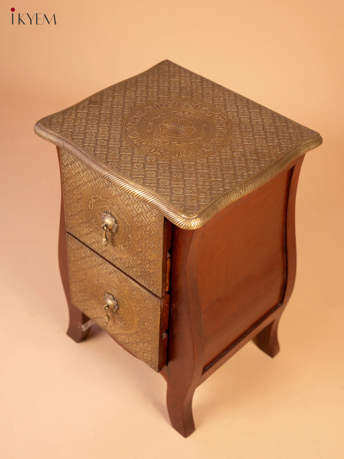 Wooden Brass Fitted Bedside Table - (23.6×15.7) Inch - 4JJ04008 - Image 6