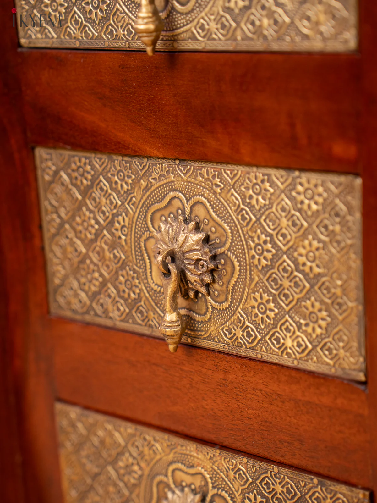 Wooden Brass Fitted Bedside Table - 4JJ04011 - Image 7
