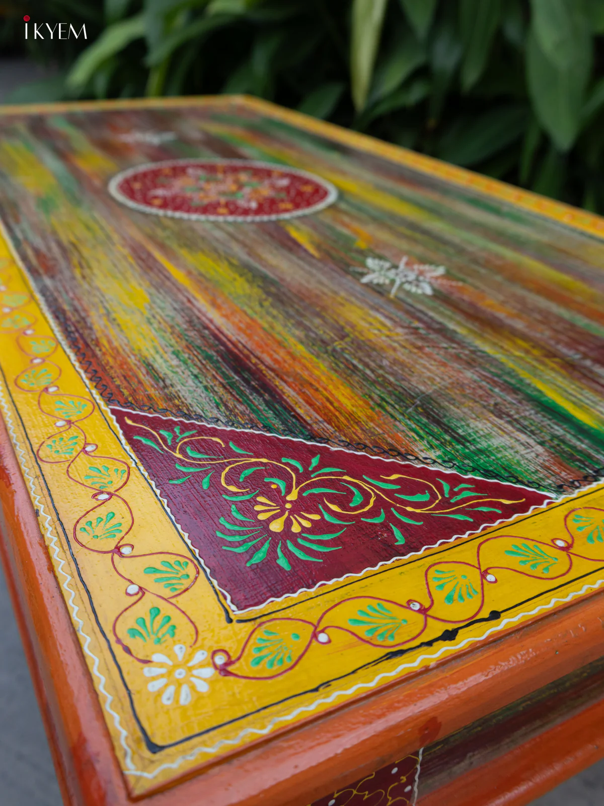Stylish Rustic Hand-Painted Wooden Table - (20×47) Inches - 4JJ04038 - Image 3