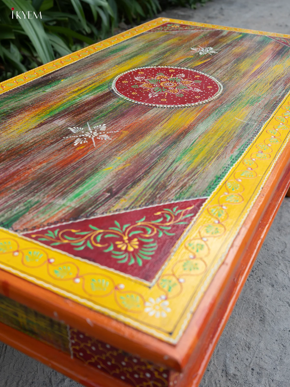Stylish Rustic Hand-Painted Wooden Table - (20×47) Inches - 4JJ04038 - Image 4