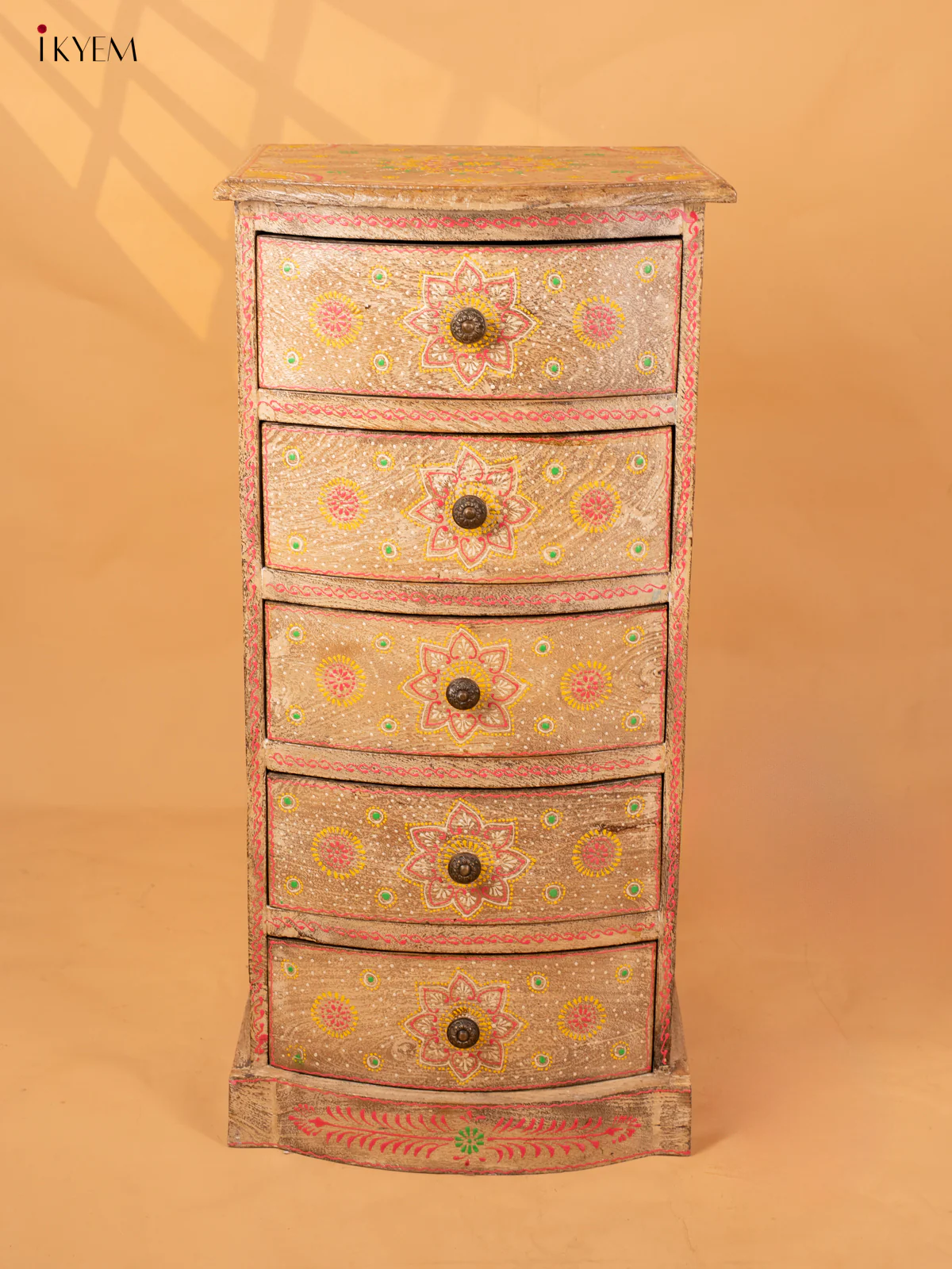 Wooden Hand Painted Bedside Table - (34×15) Inch - 4JJ04040
