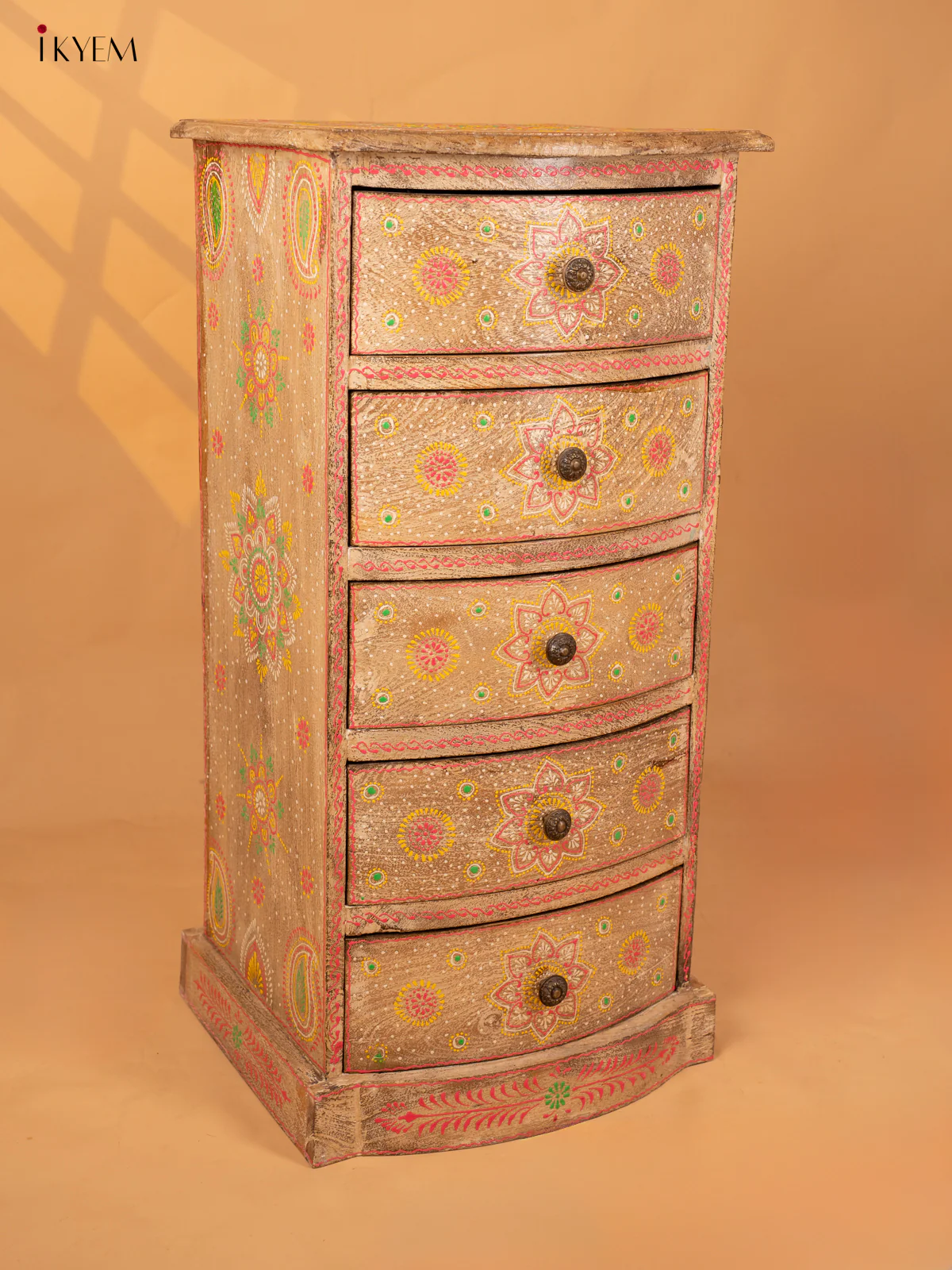Wooden Hand Painted Bedside Table - (34×15) Inch - 4JJ04040 - Image 6