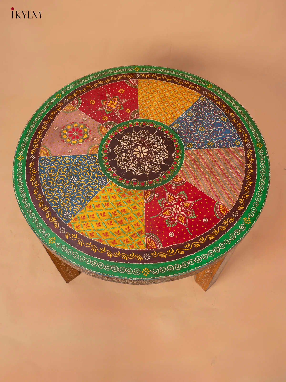 Hand Painted Wooden Centre Table with Four-Seater - (20.8×38.2) Inches - 4JJ04042 - Image 7