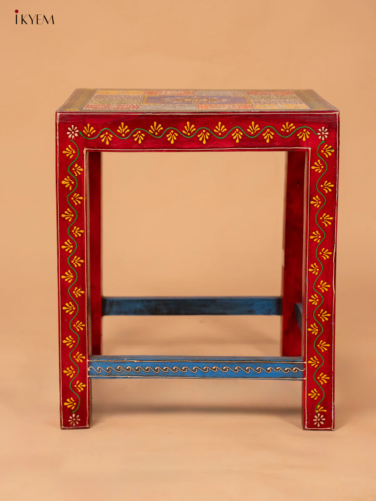 Wooden Hand Painted Table - (17×14) Inch - 4JJ04044 - Image 5