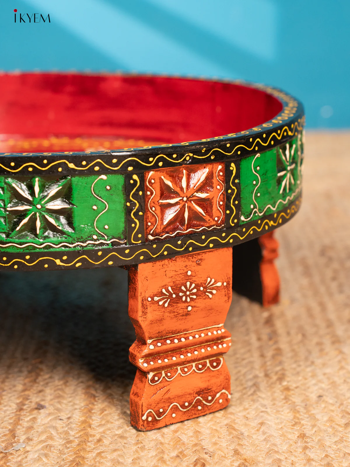 Wooden Hand Painted Tray Table - Small - Image 5