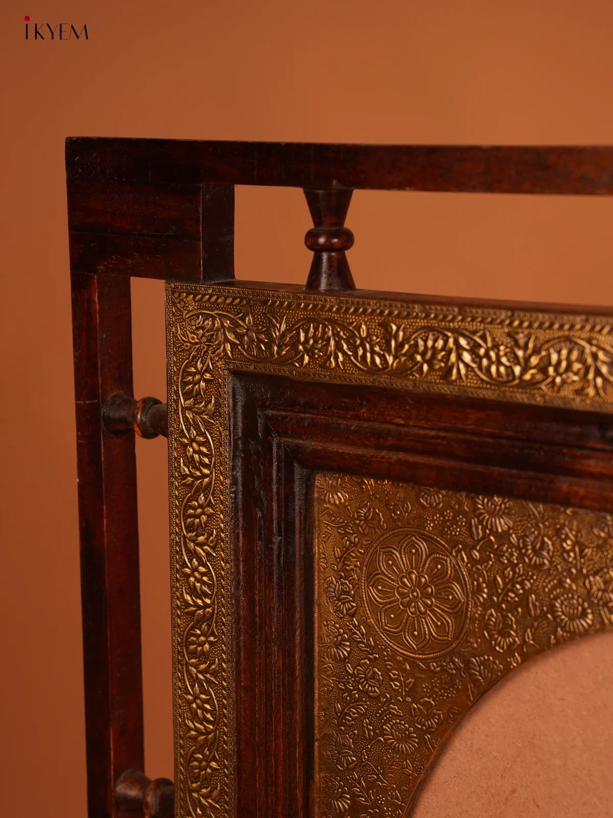 Wooden Brass Fitted Mirror Frame - 39.7 Inch - 4JJ04064 - Image 2