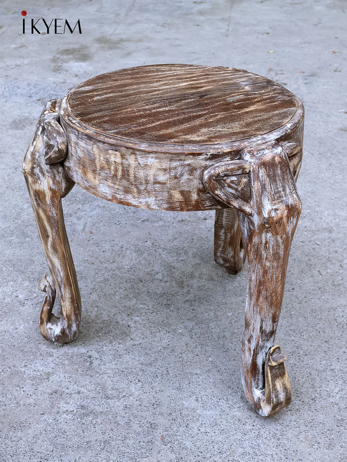 Wooden Elephant Shaped stool with hidden drawer - 18 Inch - 4JJ04079