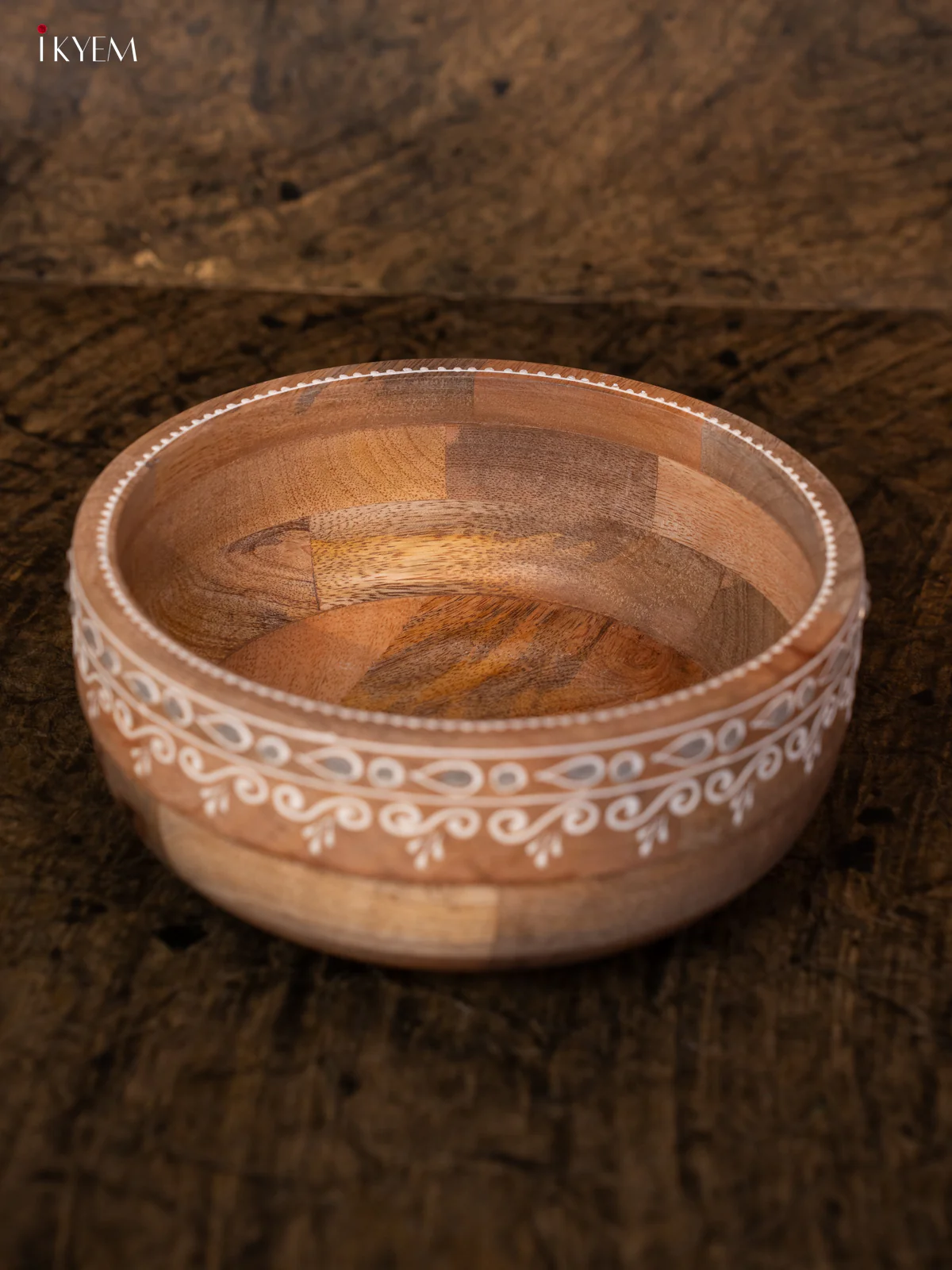 Wooden Hand Painted Bowl- 4JJ04094 - Image 2