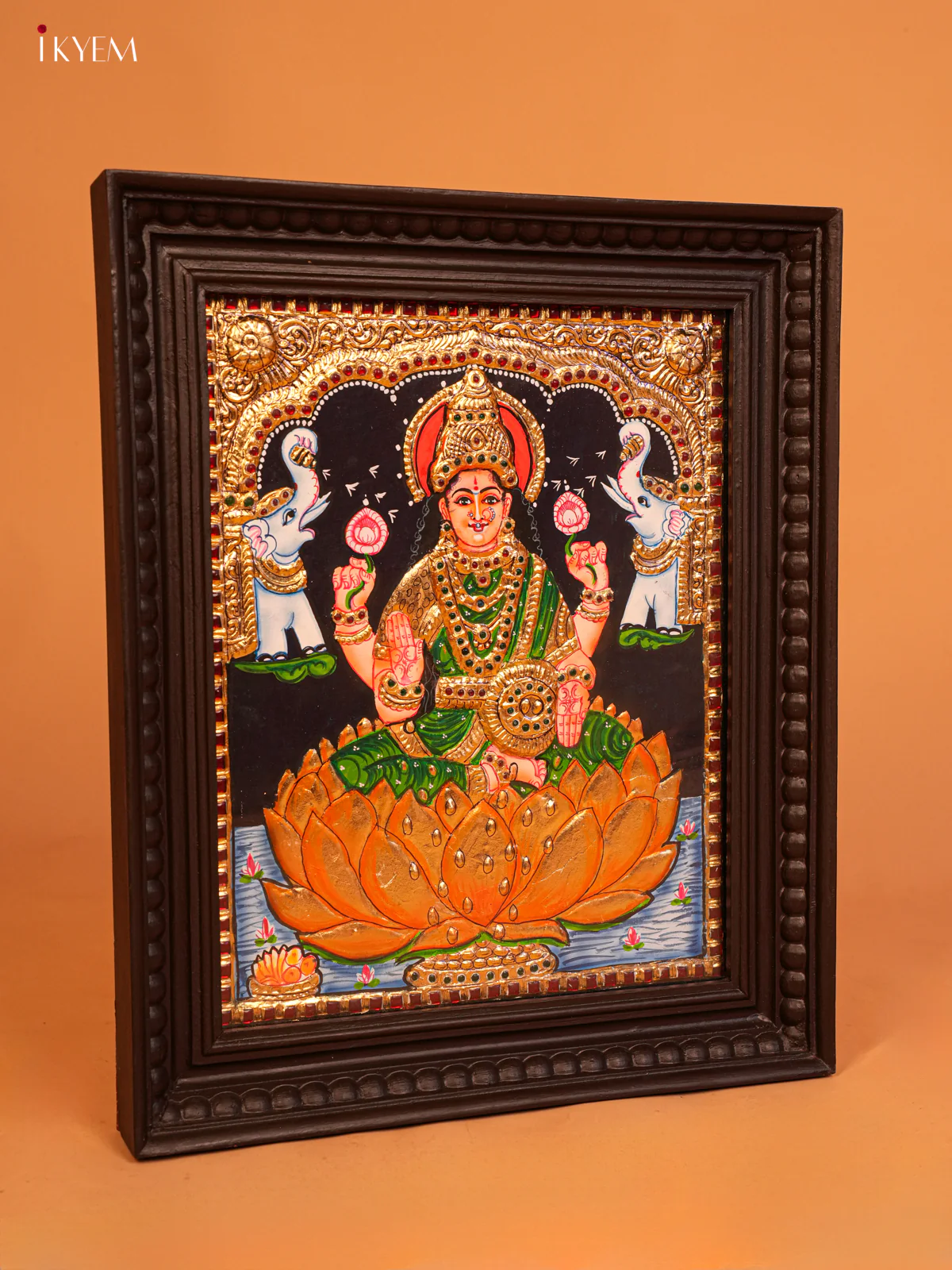 Gajalakshmi Tanjore Painting 18*15 - 4KJ09004 - Image 5