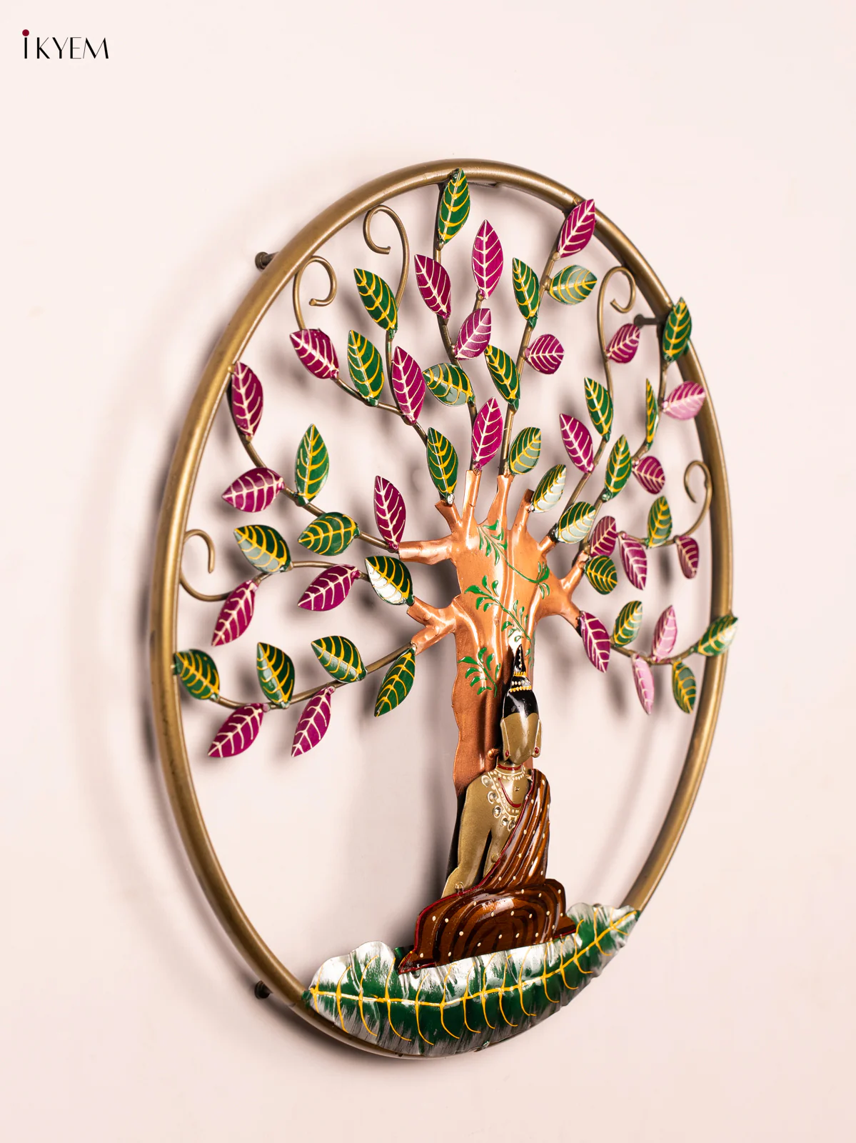 Metal PAINTED WALL ROUND BUDHA TREE - AA02115 - Image 4