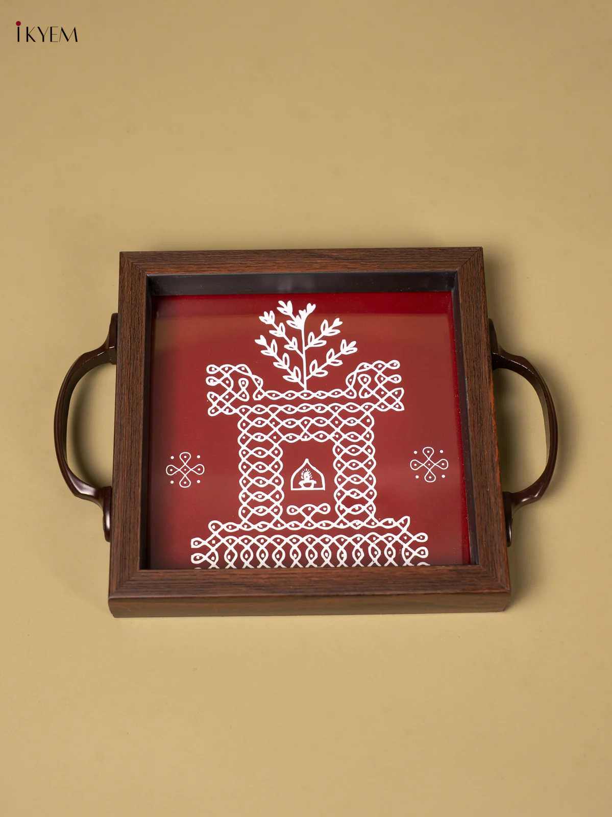 Digital Printed Tray - Thulasi Madam Kolam (6x6) - AA02124
