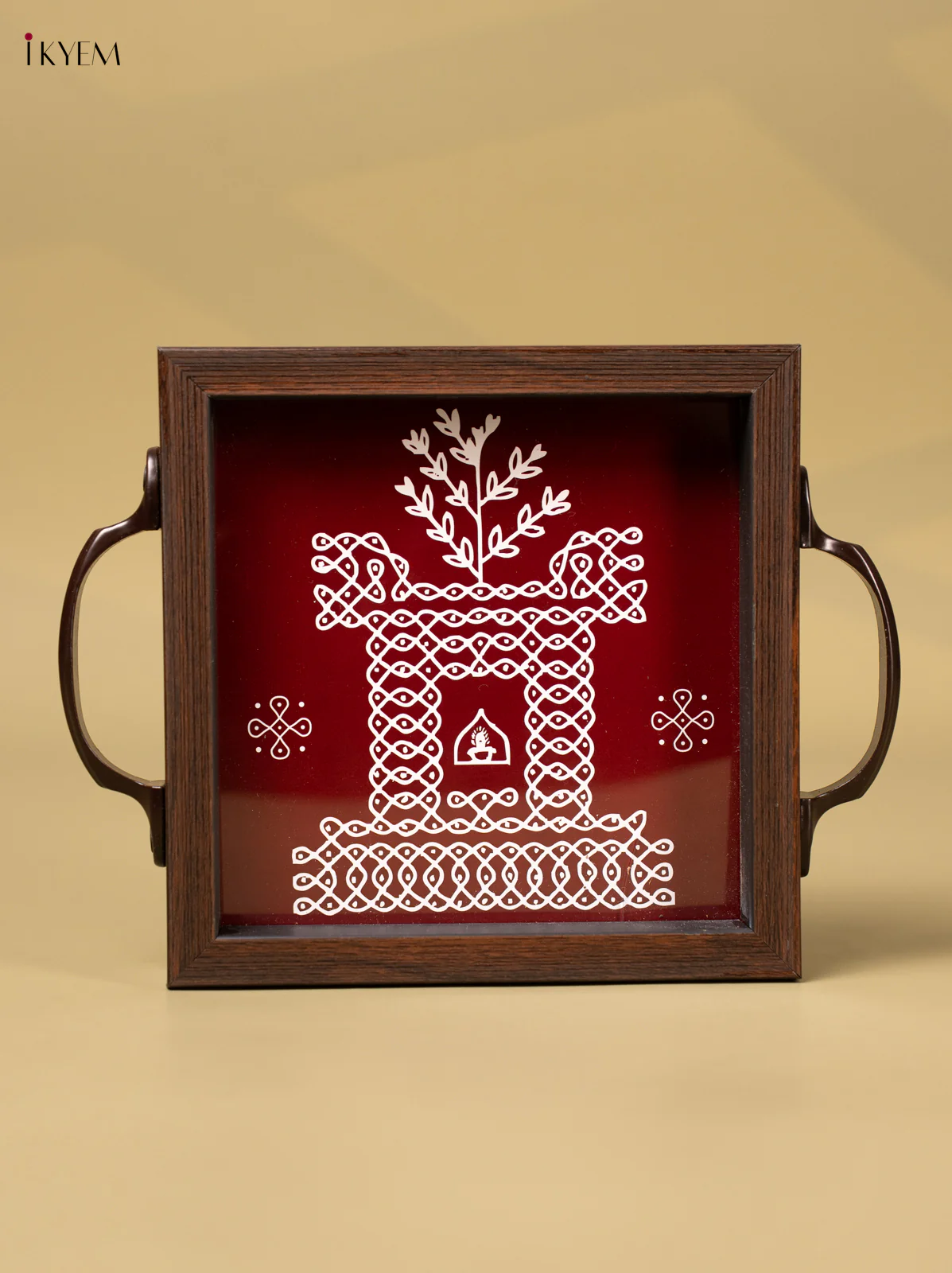 Digital Printed Tray - Thulasi Madam Kolam (6x6) - AA02124 - Image 2