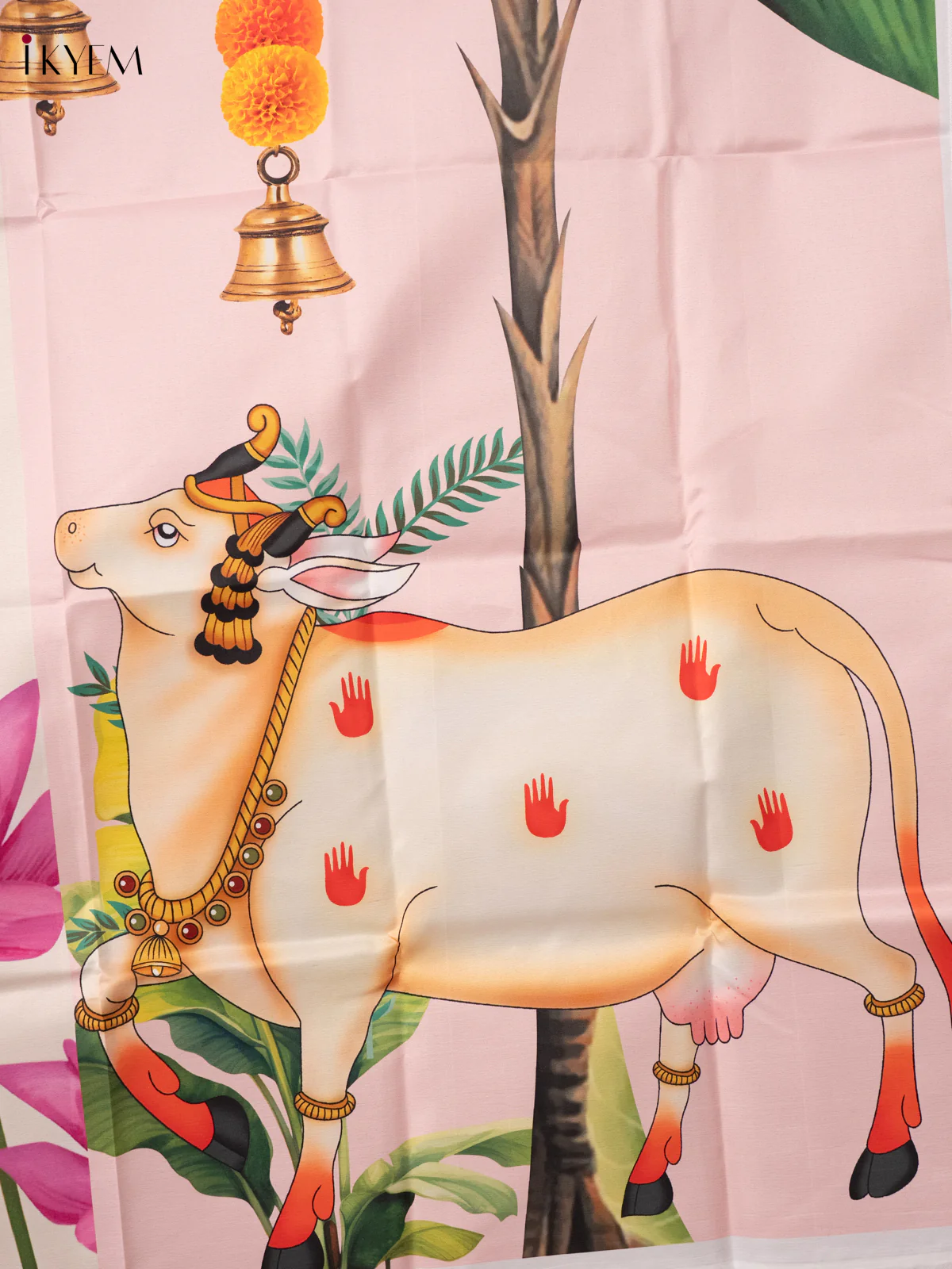 Ganesha &Cow Backdrop - Baby Pink - (5×8 feet) - AA05111 - Image 2