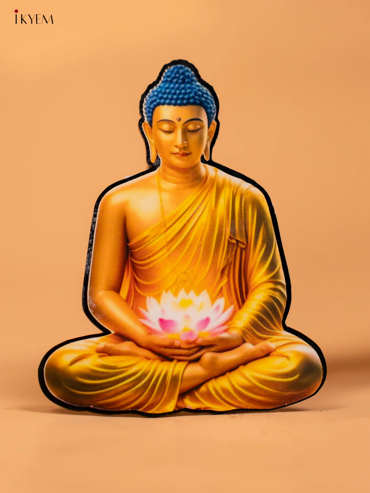 Acrylic Meditating Buddha With A Divine Flower Printed Fridge Magnets - KD01145