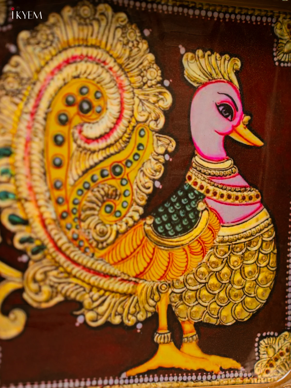 Annapakshi Printed Maroon Colour Square Metal Tray - KF25134 - Image 3