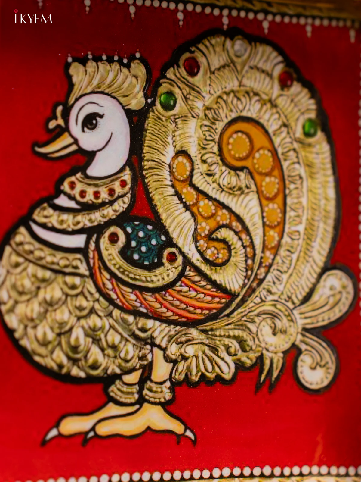 Annapakshi Printed Red Colour Square Metal Tray - KF24190 - Image 3