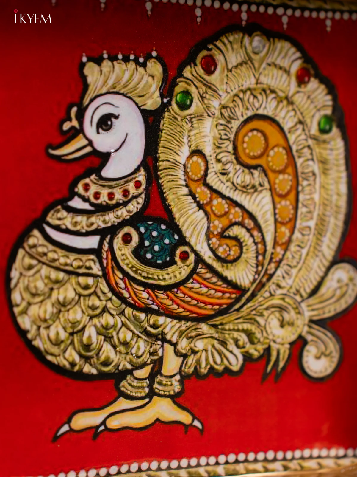 Annapakshi Printed Red Colour Square Metal Tray - KF25133 - Image 3