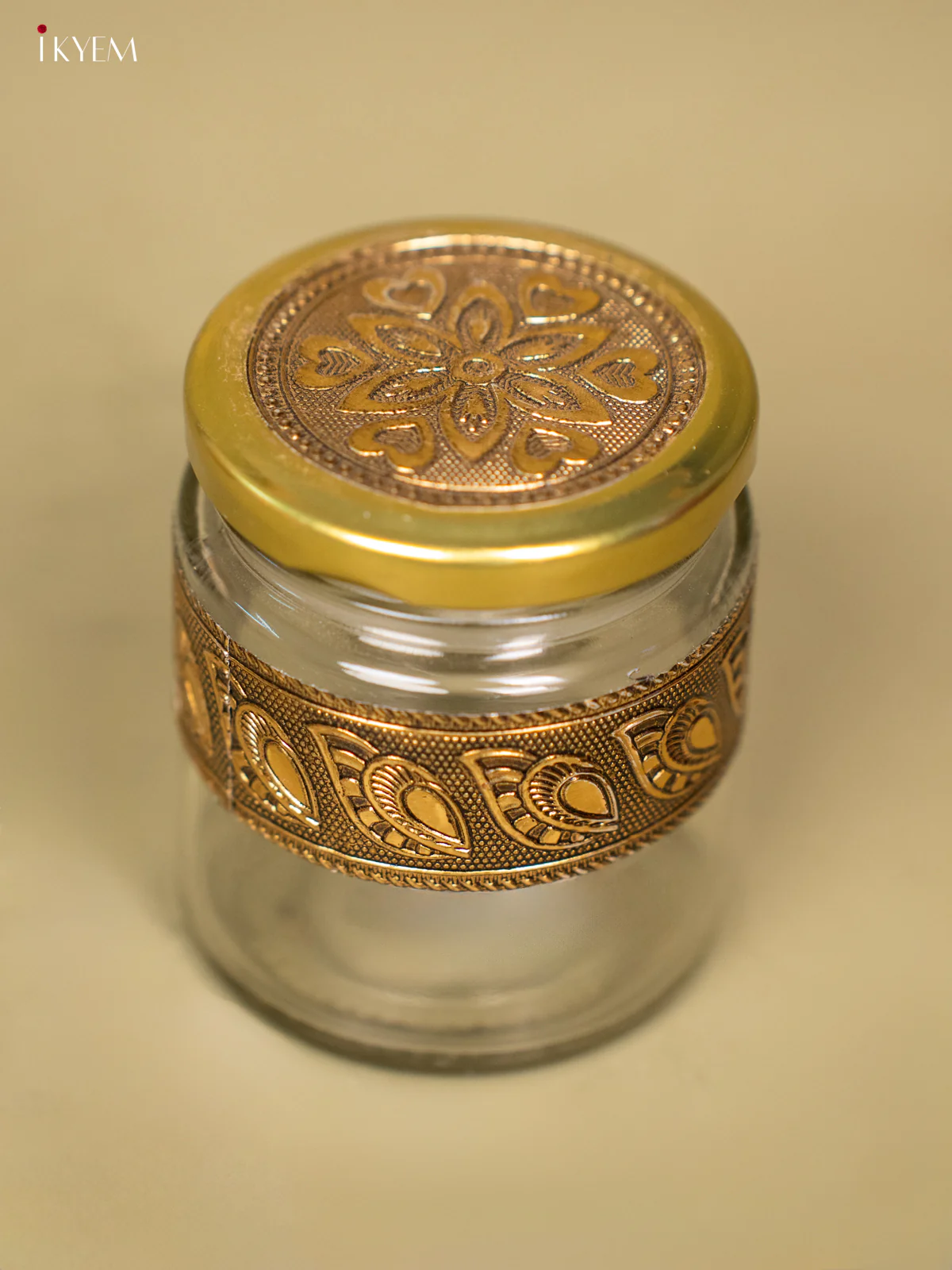 Glass Dry Fruits Jar With Antique Finish - KC26116 - Image 3