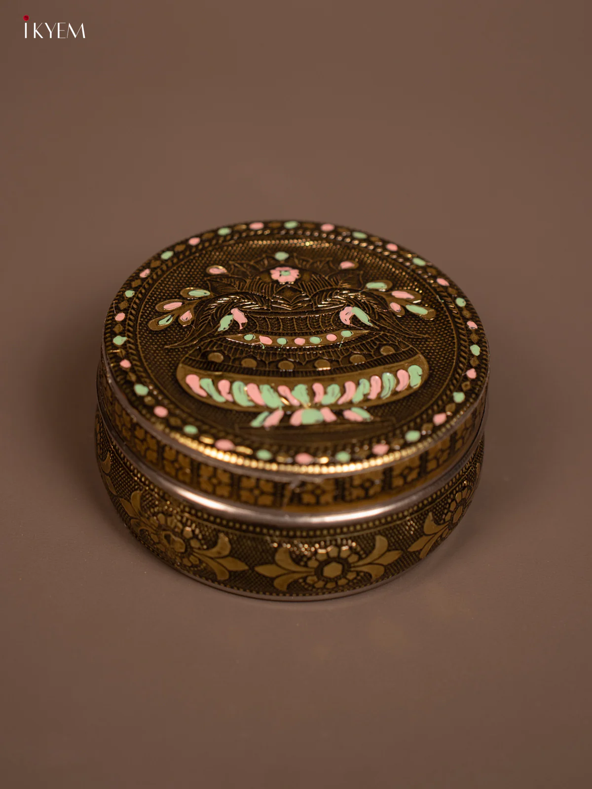 Meenakari Printed Round kalasam Dabba - KF06121