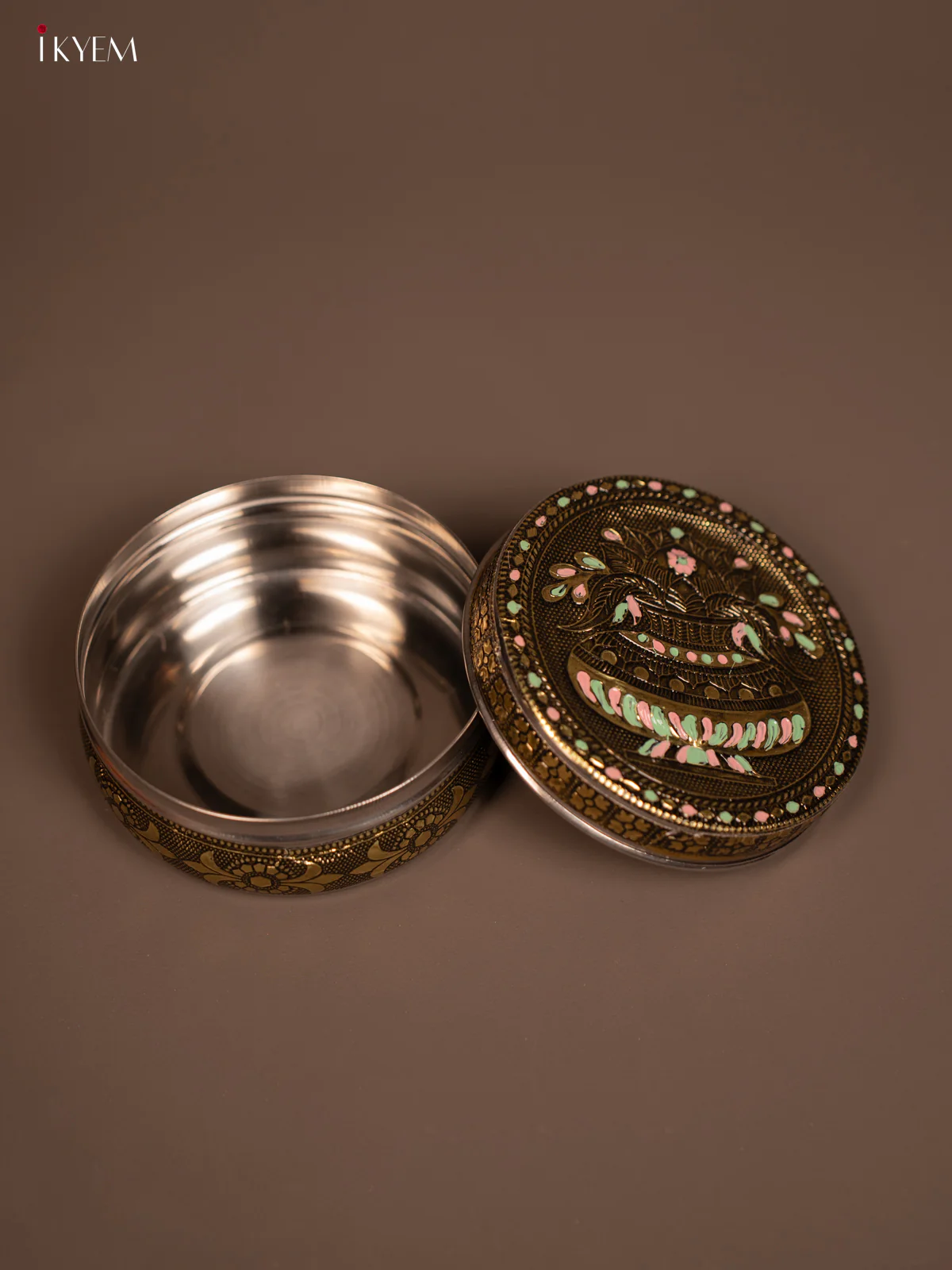 Meenakari Printed Round kalasam Dabba - KF06121 - Image 3