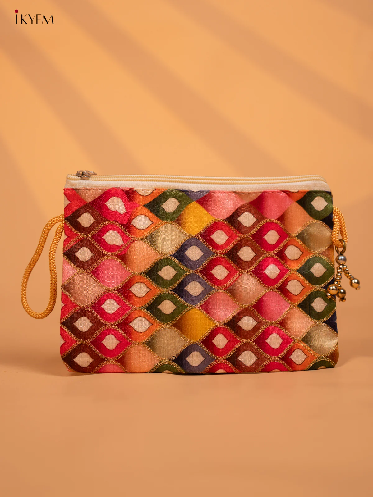 Colourful Embroidered Zipper Pouch for Festive Gifting - KD09127