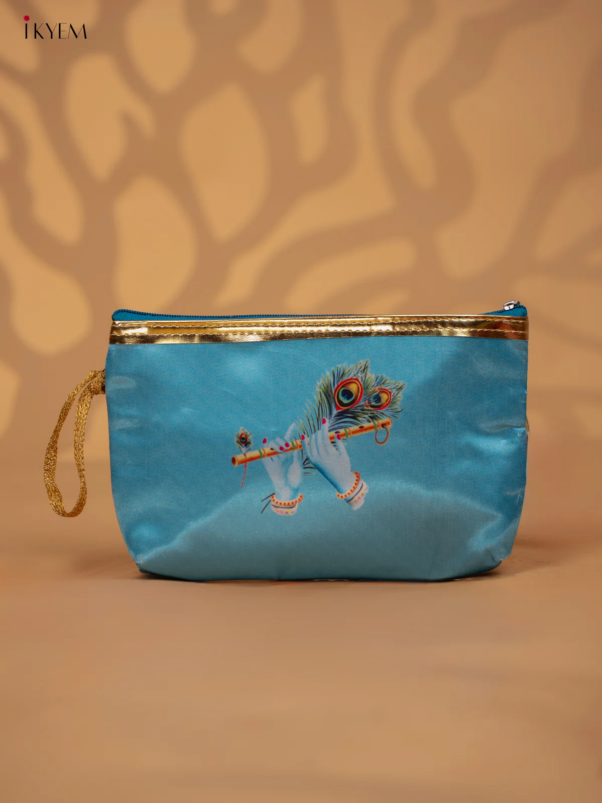 Digital Printed Krishna Flute Purse with Zipper - KC28125