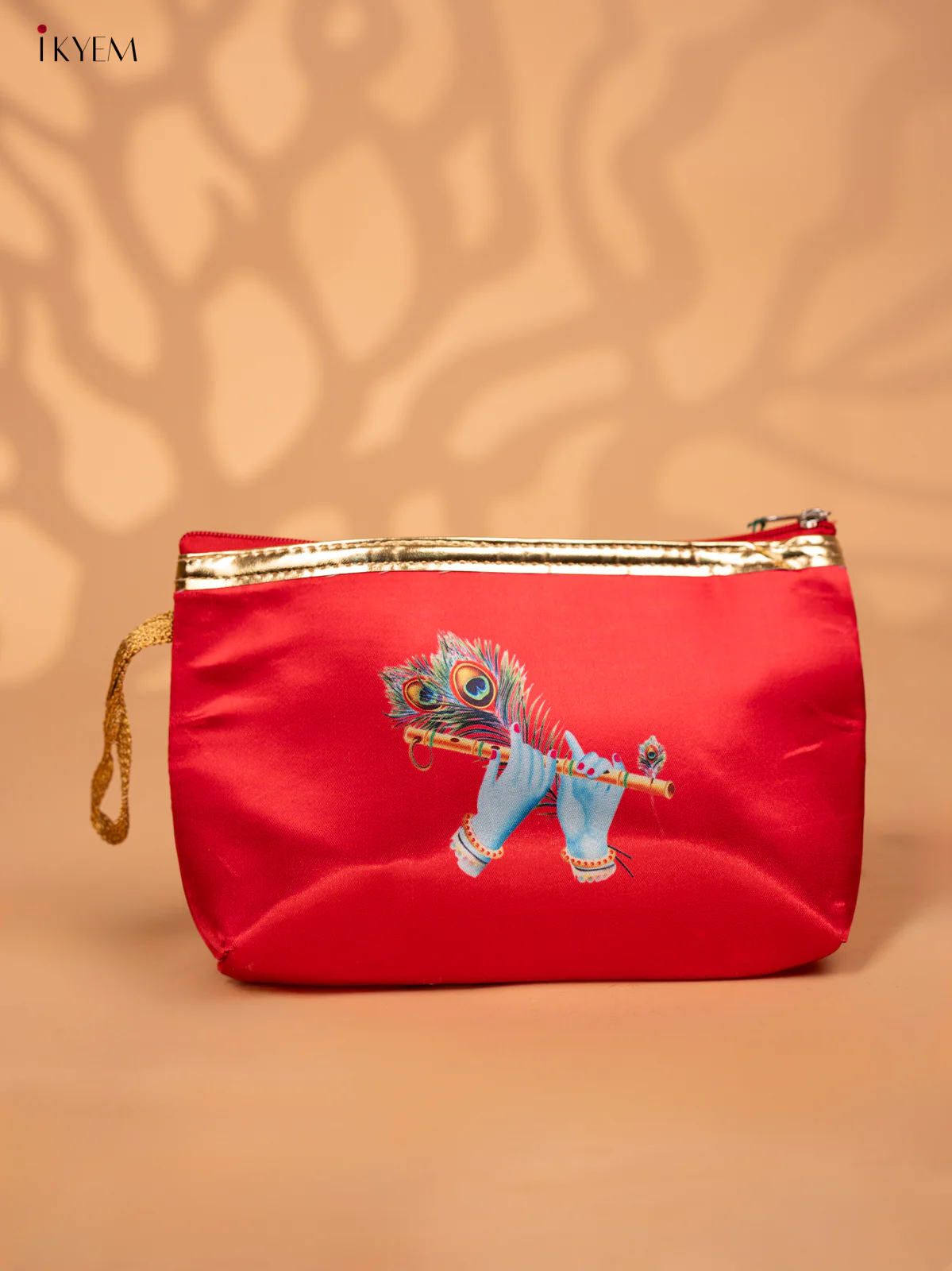 Digital Printed Krishna Flute Purse with Zipper - KC28125 - Image 3