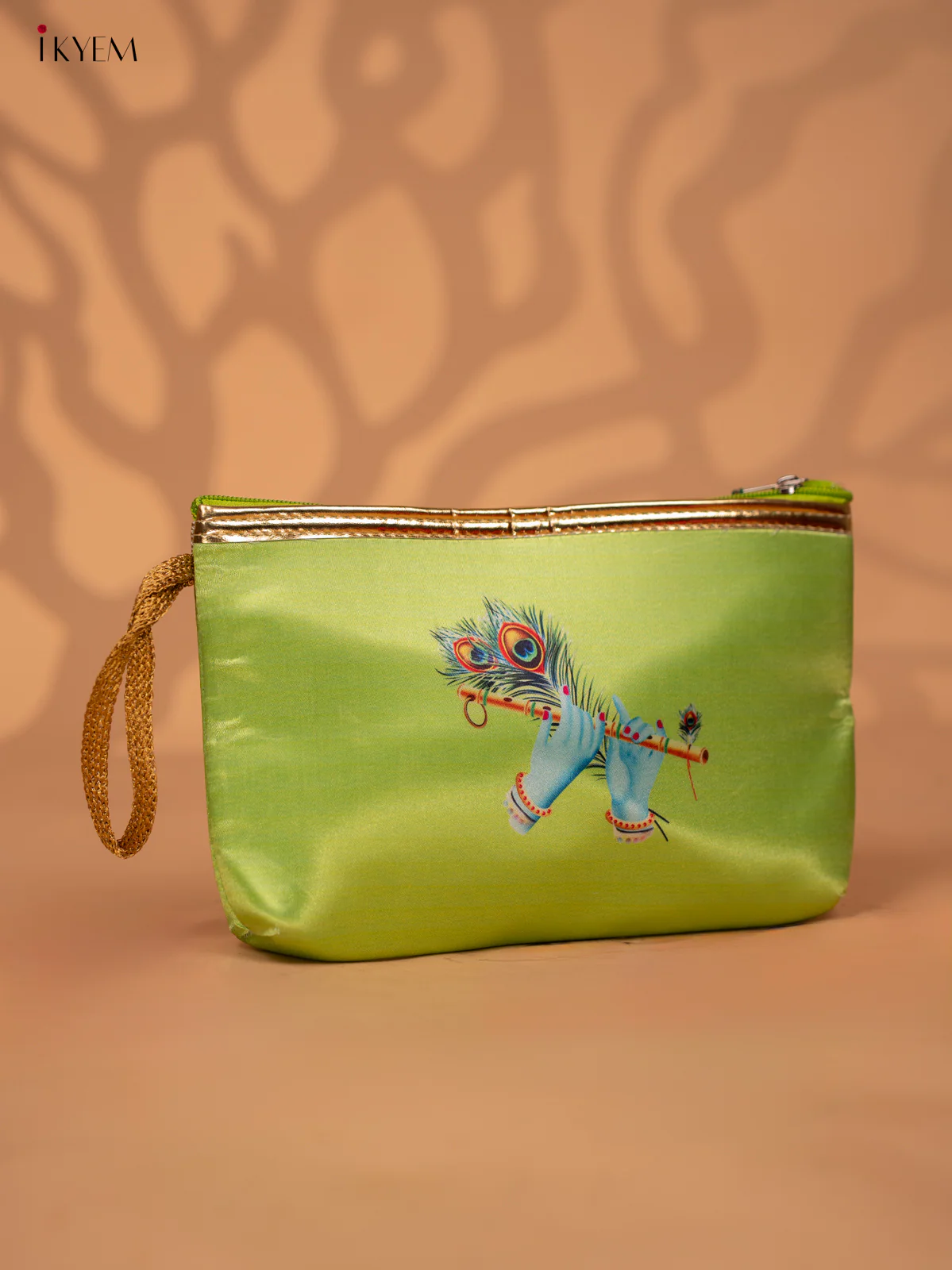 Digital Printed Krishna Flute Purse with Zipper - KC28125 - Image 4